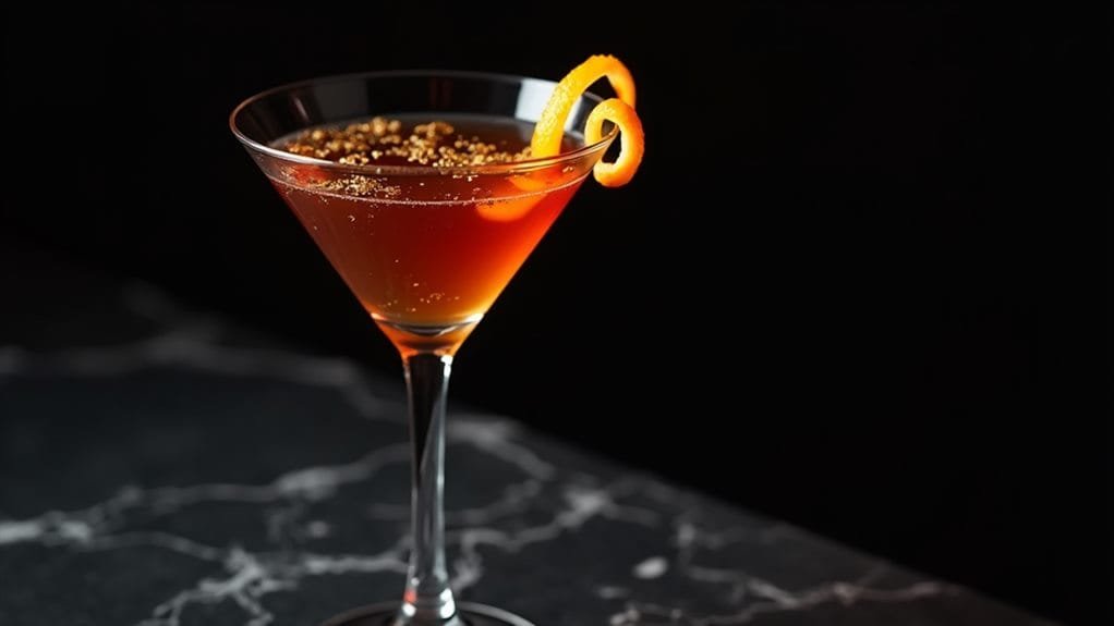 Velvet Chocolate Orange Martini With Gold 9 add orange twist garnish