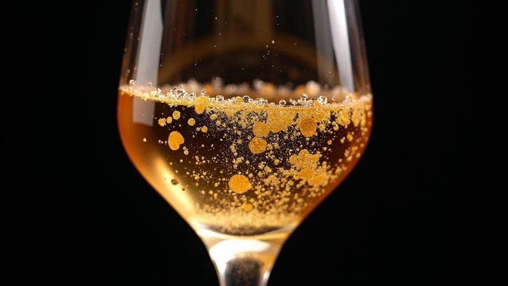 Vanilla Snow Globe Champagne With Gold Leaf 5 add shimmer dust carefully