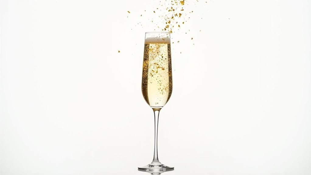 Vanilla Snow Globe Champagne With Gold Leaf 7 apply gold leaf accents