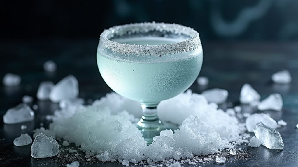 Winter Frost Gin With Silver Sugar 4 chill ingredients before use