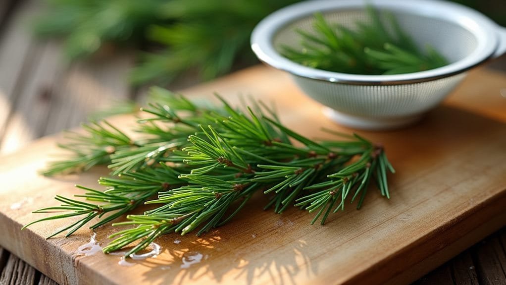 Frosted Pine Vodka With Candied Cranberries 8 clean add pine needles