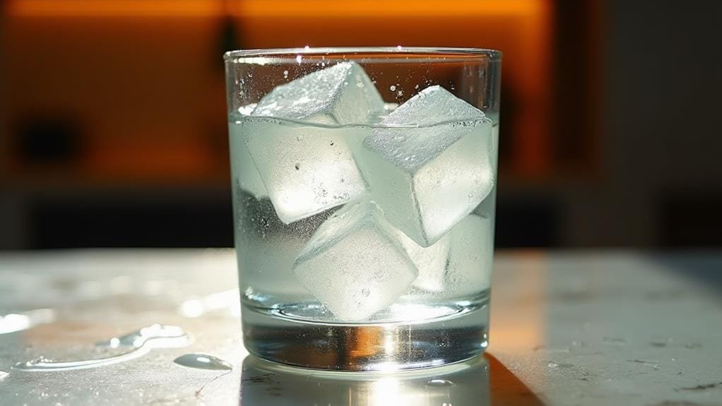 fill glass with ice