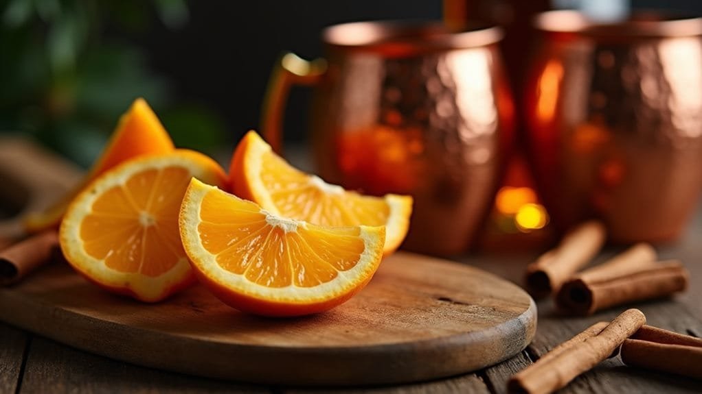Fireside Orange Whiskey With Cinnamon 5 fresh citrus slices preparation