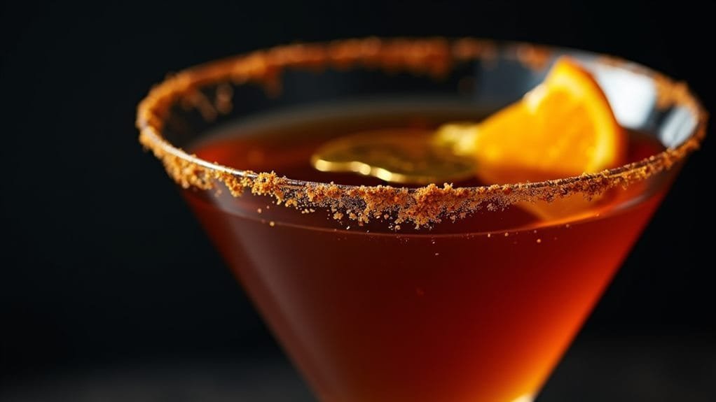 Velvet Chocolate Orange Martini With Gold 8 garnish with gold accents