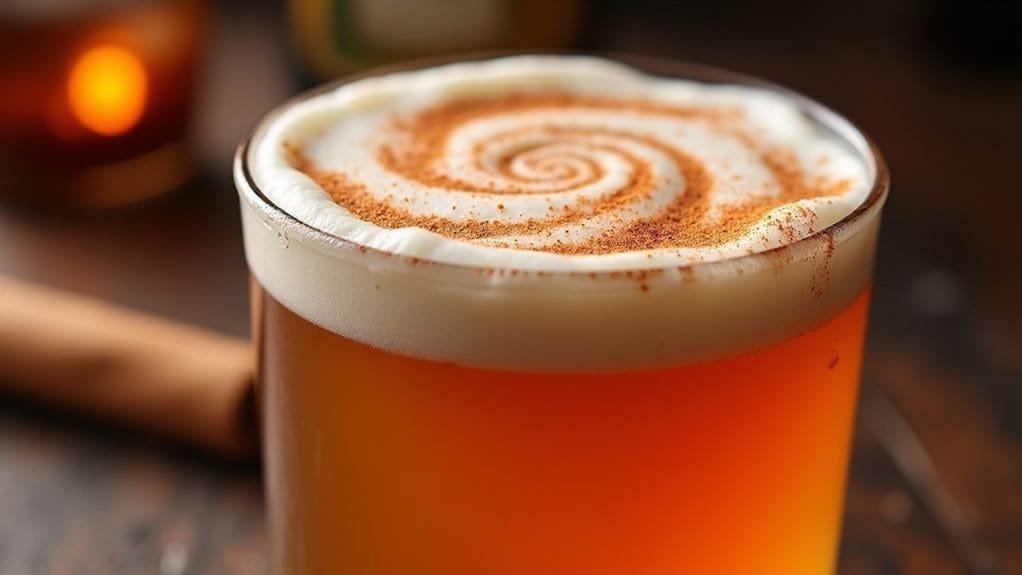 Cinnamon Apple Bourbon With Maple Foam 9 garnish with ground cinnamon