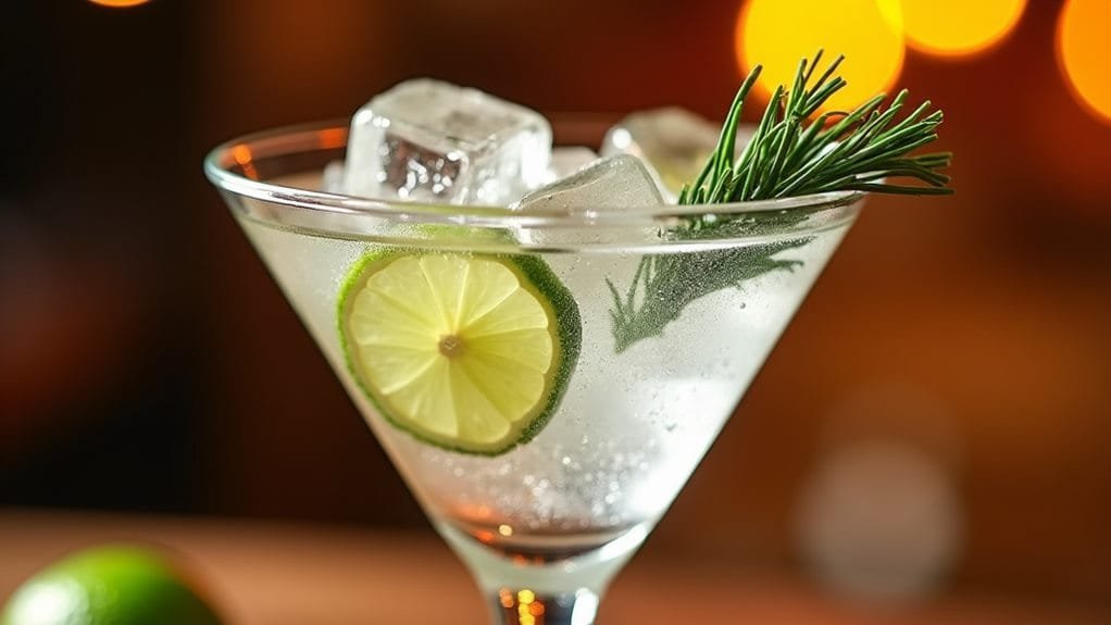 Christmas Forest Pine Vodka and Lime 9 garnish with pine sprigs