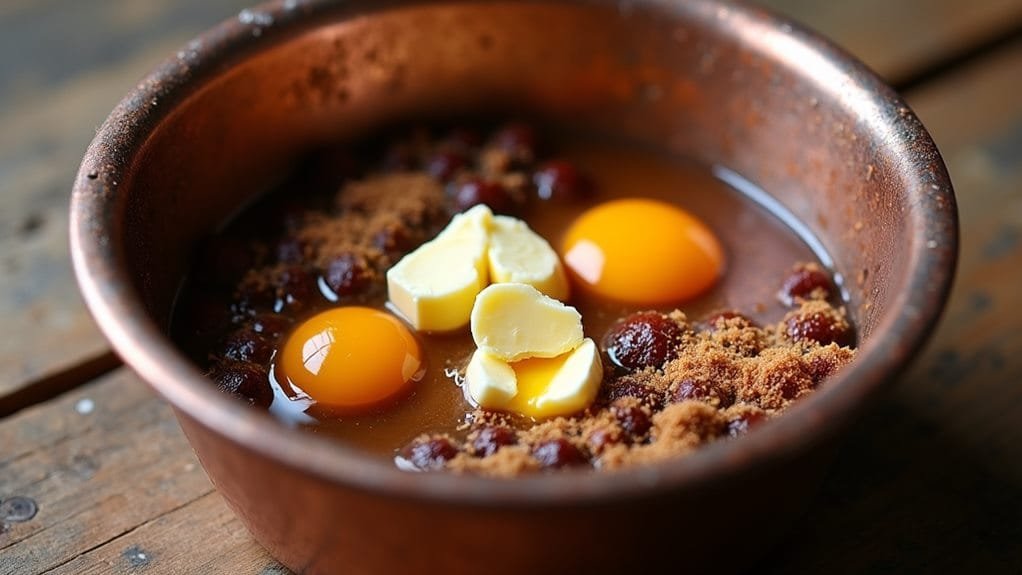 Figgy Pudding Port With Cinnamon Sugar 6 incorporate eggs and butter