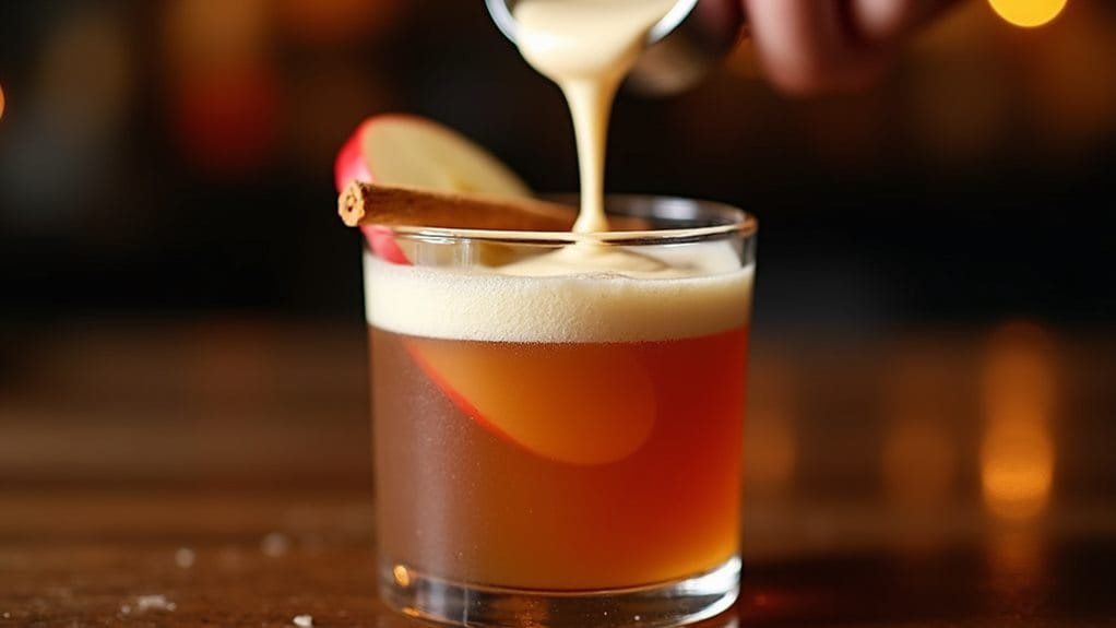 Cinnamon Apple Bourbon With Maple Foam 8 incorporate maple foam layer