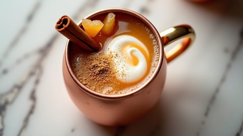 Pumpkin Spice Russian With Cream 5 incorporate spirits and syrup