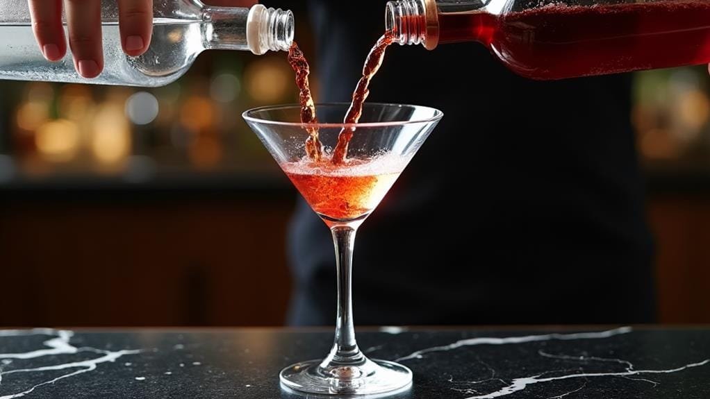 mixing spirits with vermouth