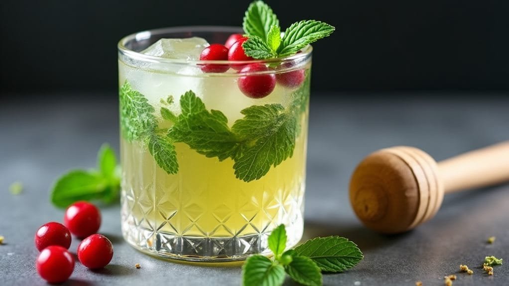 Winter Berry Mojito With Fresh Mint 4 muddle mint with syrup