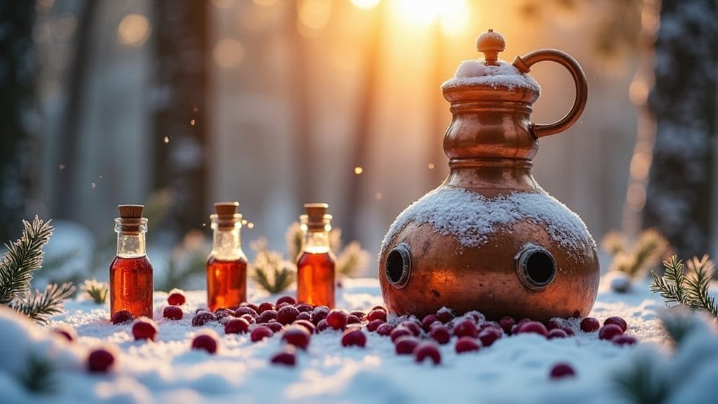 Frosted Pine Vodka With Candied Cranberries 1 past events and narratives