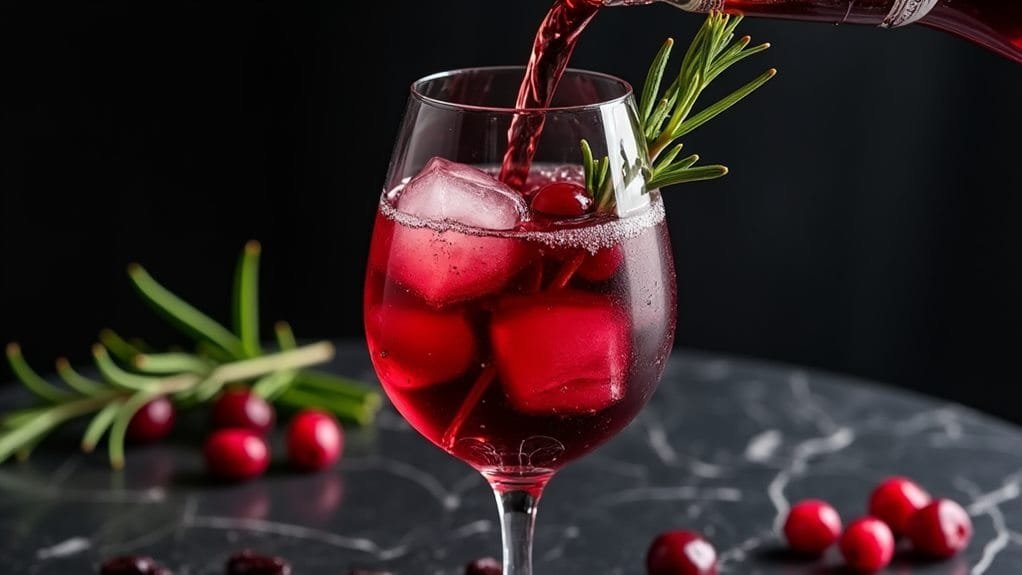 Winter Solstice Spritz With Cranberry 7 pour aperitif over ice
