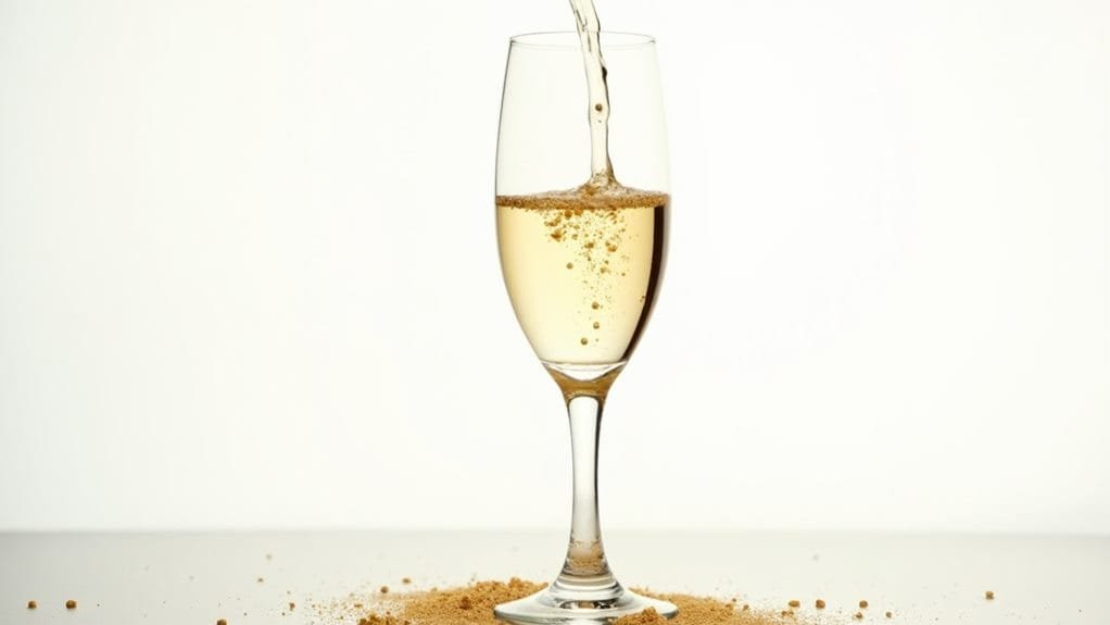 Vanilla Snow Globe Champagne With Gold Leaf 6 pour champagne with care