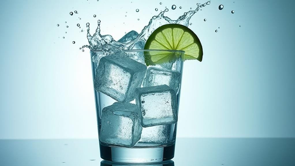 pour gin over ice