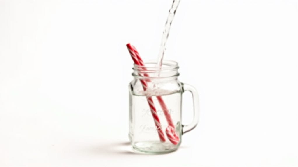 pour vodka into jar