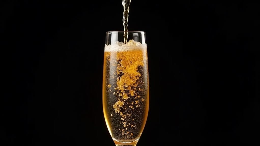 Golden Star Champagne With Edible Glitter 7 pour vodka mixture carefully