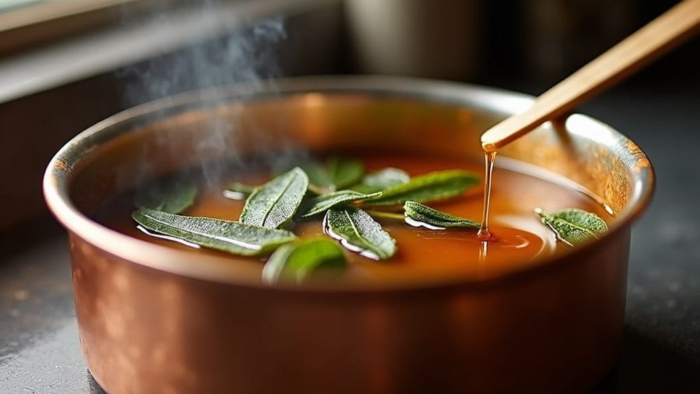 Maple Turkey Day Bourbon With Sage 4 prepare glaze mixture first
