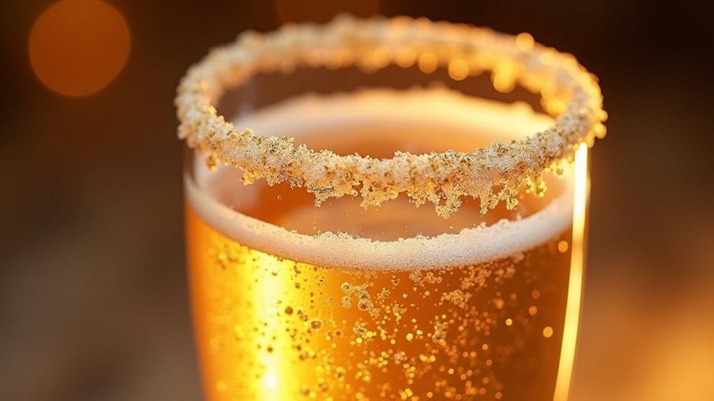 Golden Star Champagne With Edible Glitter 5 prepare gold sugar rim
