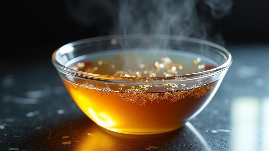 Vanilla Snow Globe Champagne With Gold Leaf 4 prepare simple syrup mixture