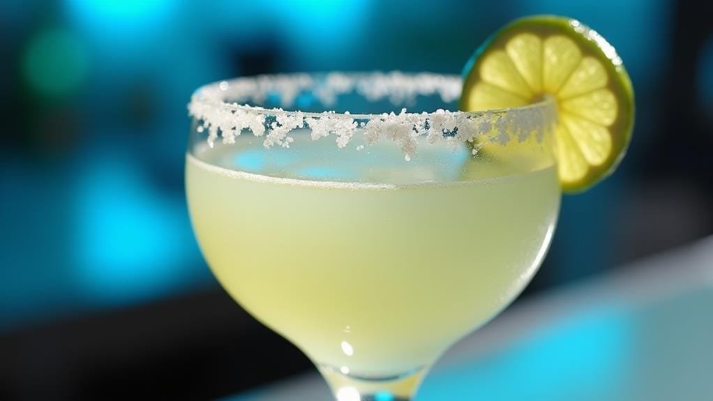 margarita cocktail salt rimmed glass preparation