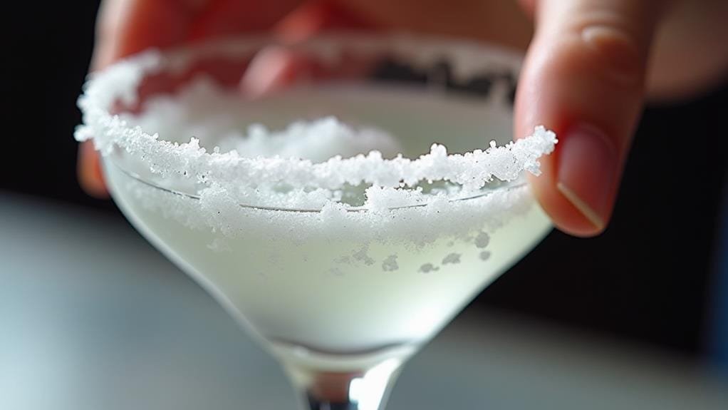 salted highball glass rim