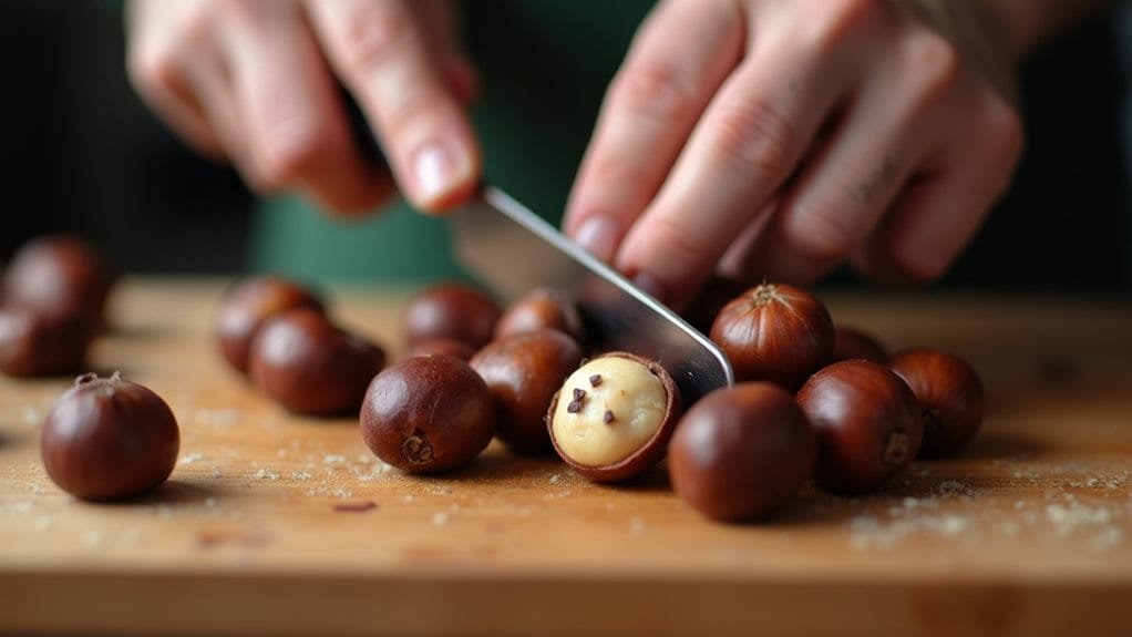 Roasted Chestnut Manhattan With Cherry 5 score chestnuts for cooking