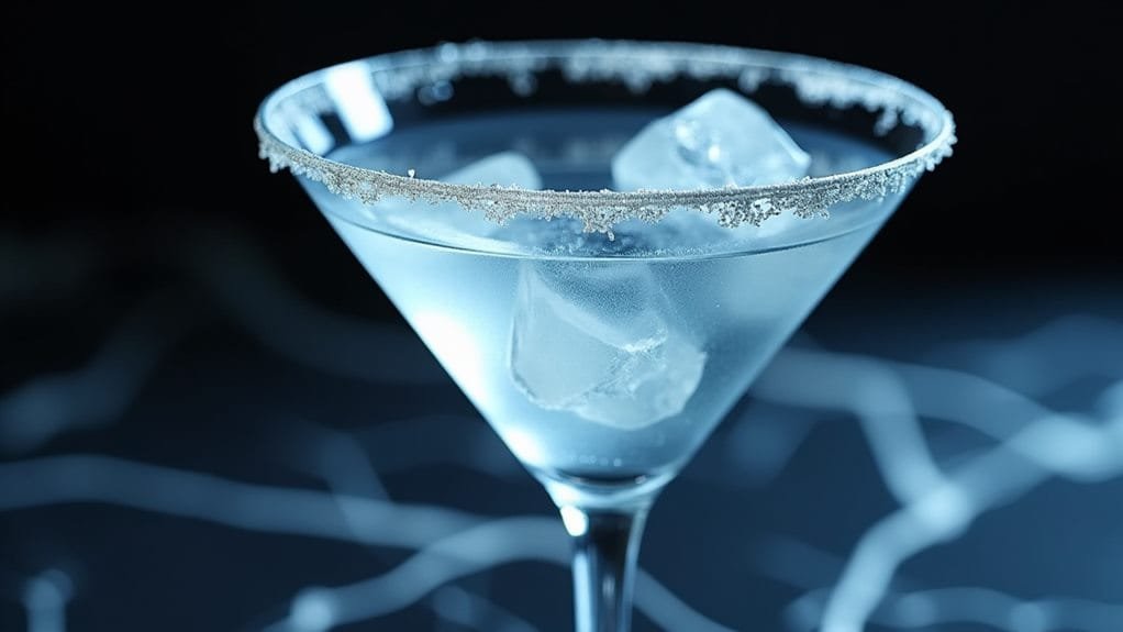Winter Frost Gin With Silver Sugar 9 serve immediately after frosting