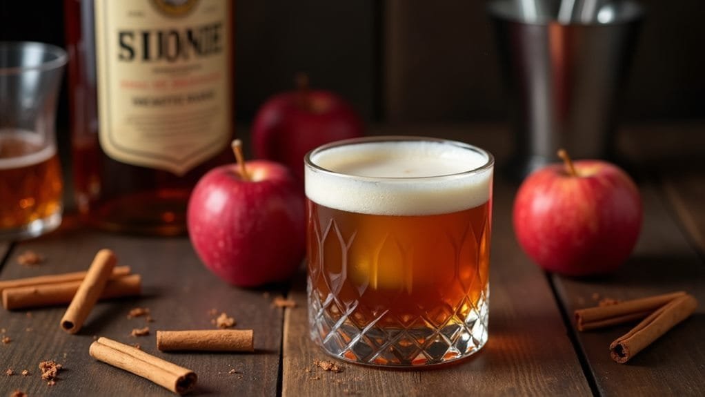 Cinnamon Apple Bourbon With Maple Foam 6 shake bourbon with cider