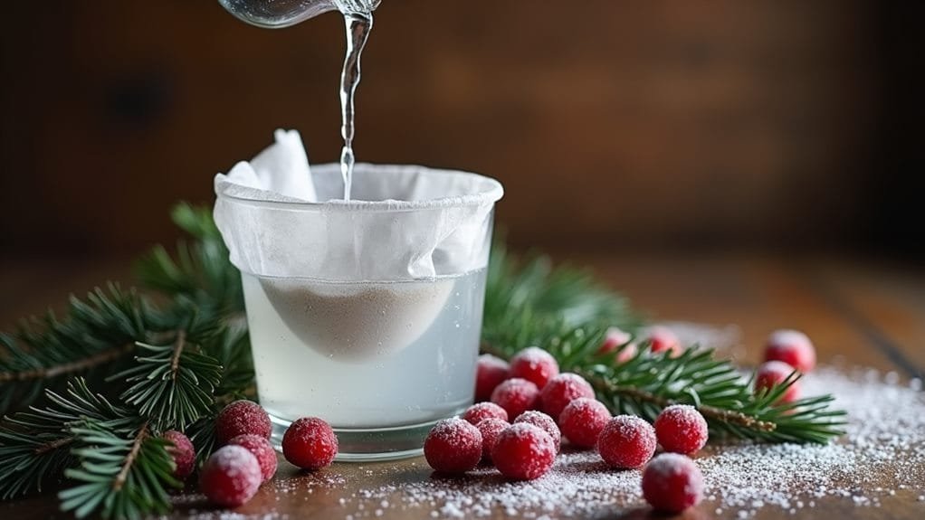 Frosted Pine Vodka With Candied Cranberries 9 strain and bottle vodka