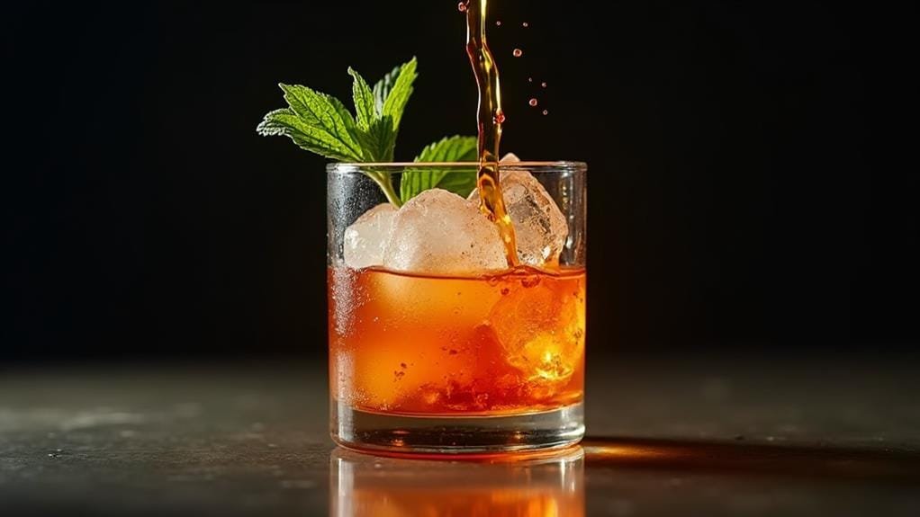 strain cocktail into glass