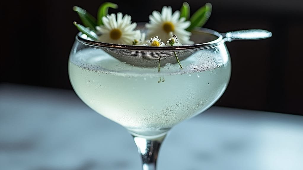 Silver Bell Gin With Elder-Flower 6 strain into chilled glassware