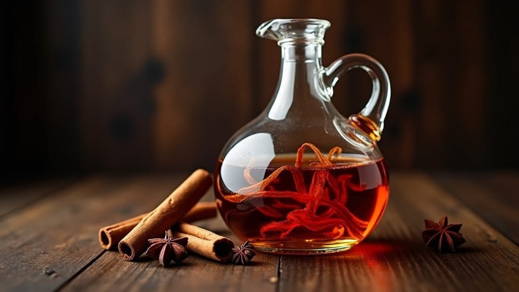 Holiday Spiced Rum With Caramel 9 transfer to serving bottle